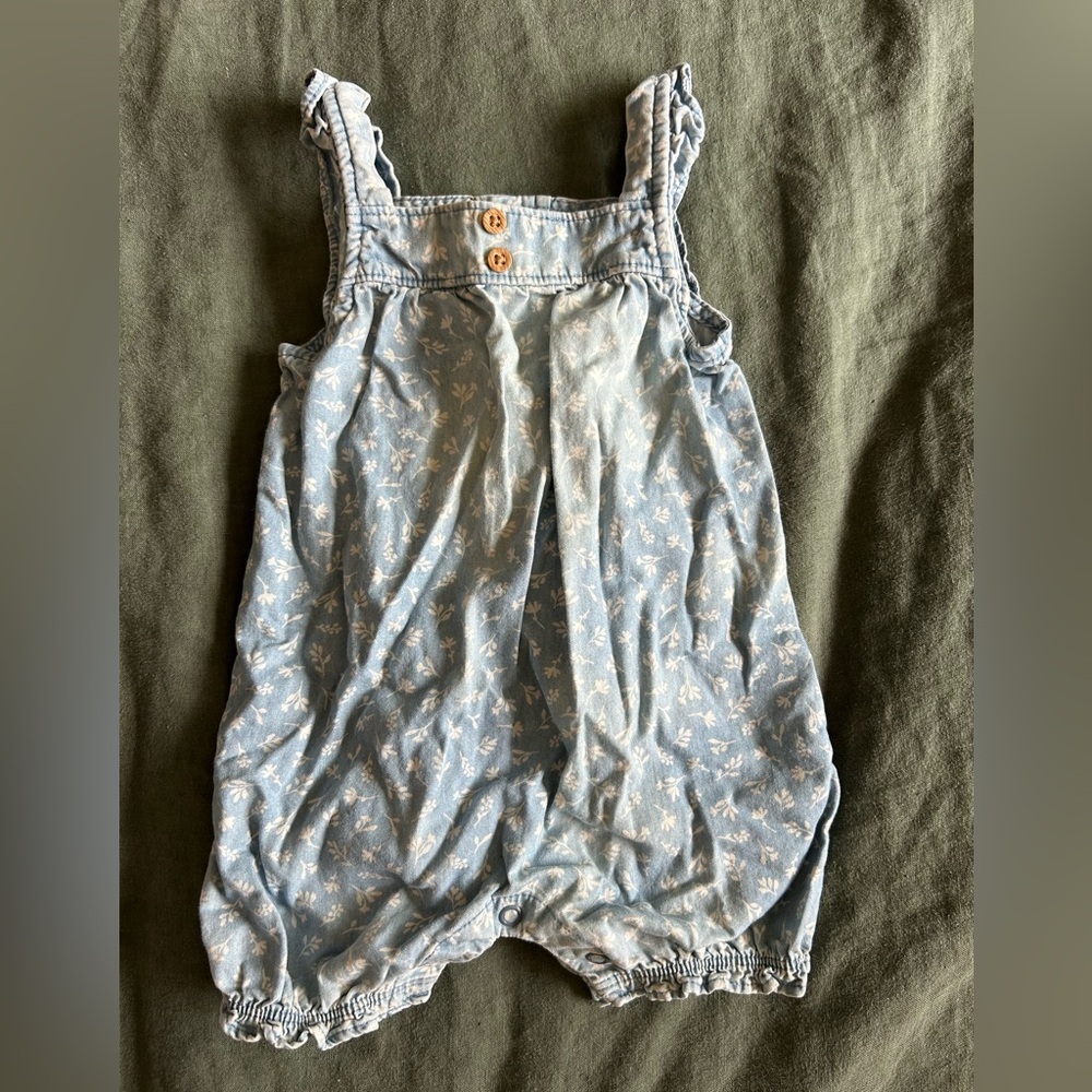 Blue Floral Kids Romper
